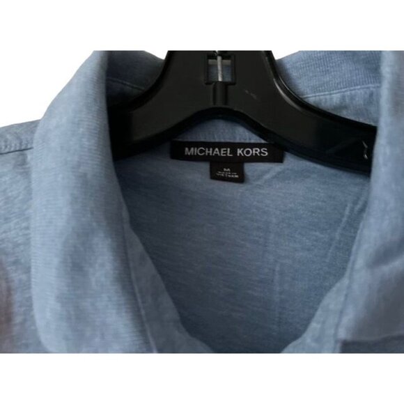 Men's Michael Kors Blue Cotton Polo Size Med - Picture 3 of 5